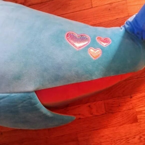 Narwhal Whale 40" Plush Stuffed Animal Toy Narwhale Pre Owned Rainbow Belly - Picture 3 of 7